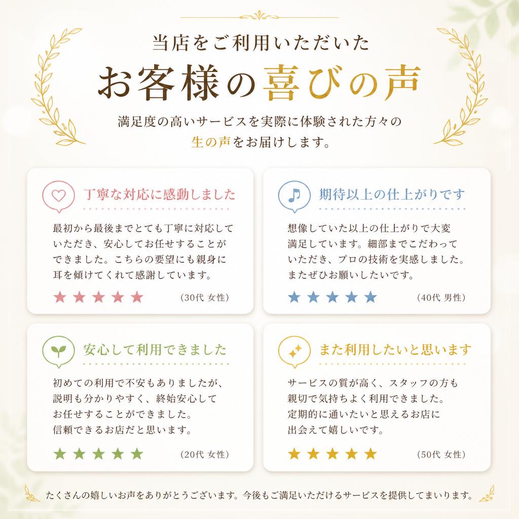 実際のお客様の声