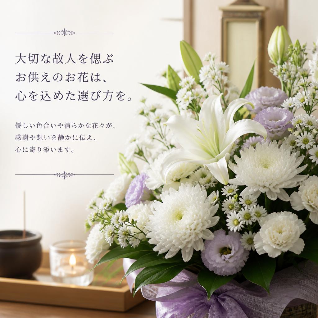 大切な故人を偲ぶお供えのお花は、心を込めた選び方を。