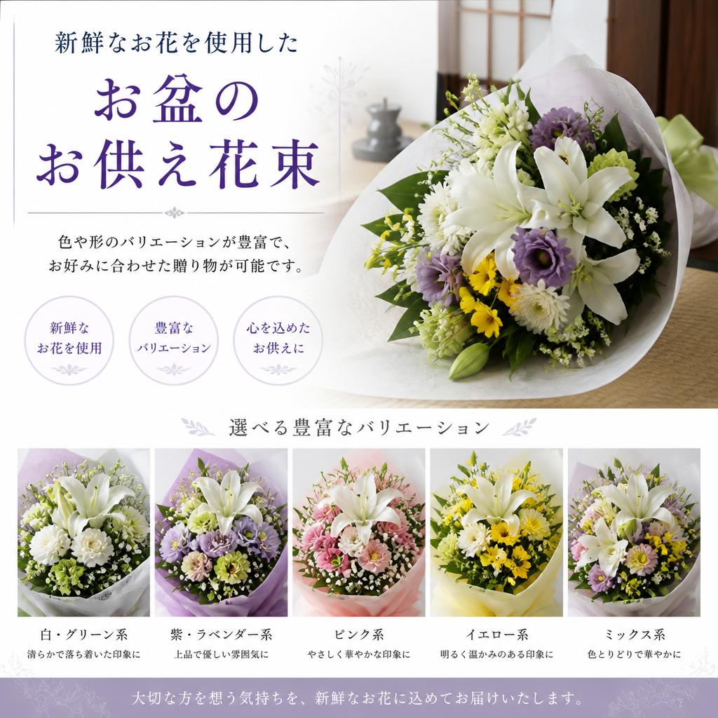 フラワーショップhaluのお盆向け花束
