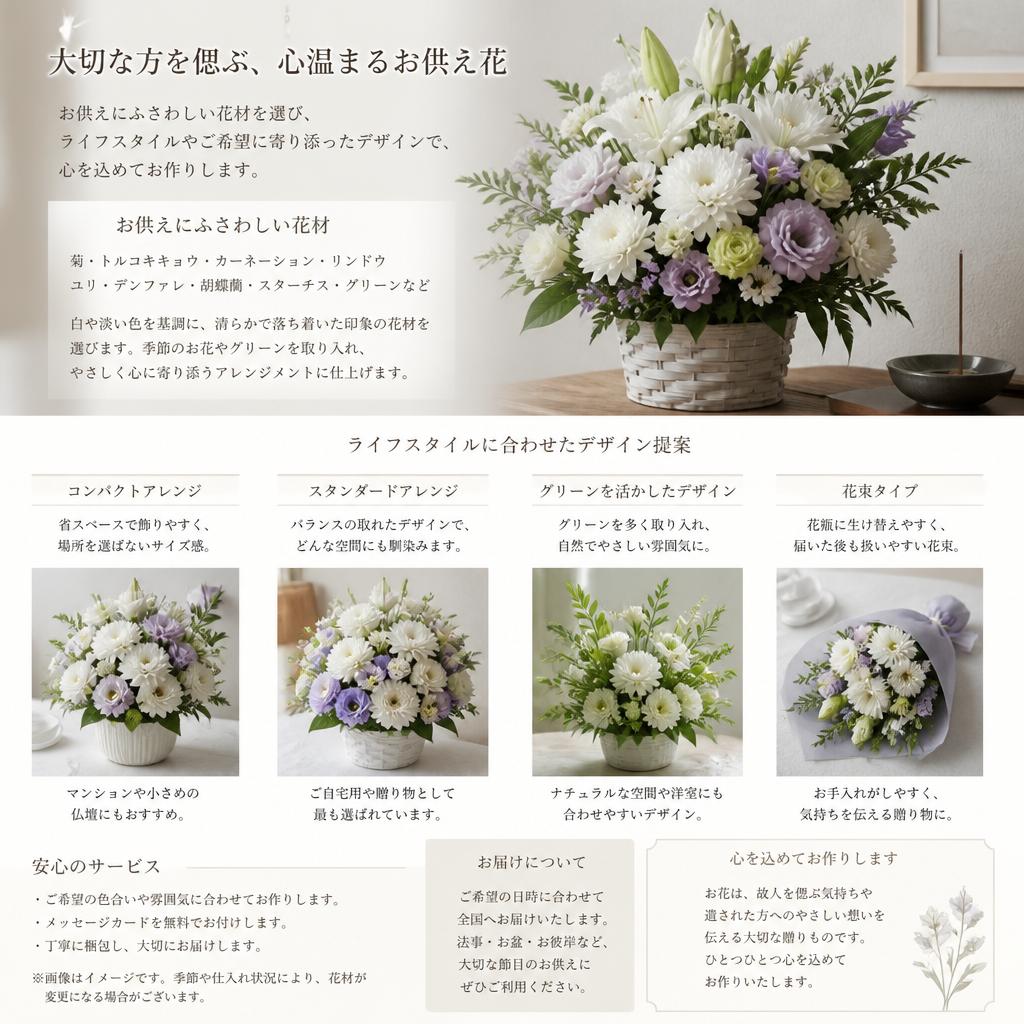 2. ライフスタイルに寄り添うお供えアレンジメント