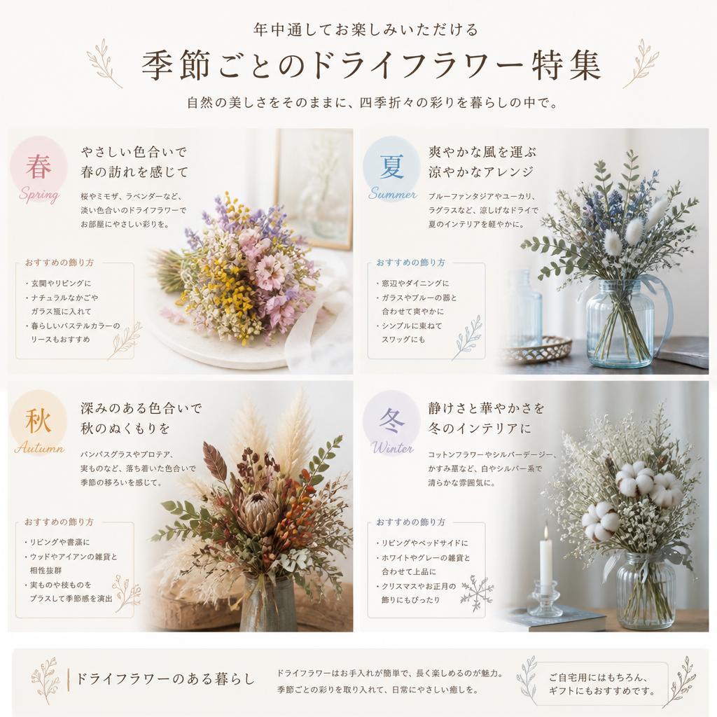 5. 季節ごとのドライフラワー特集