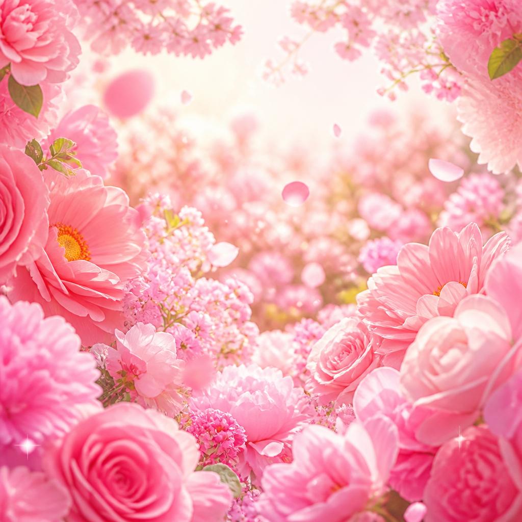 ピンク色の花に包まれて、幸せな気持ちをお届けします！
