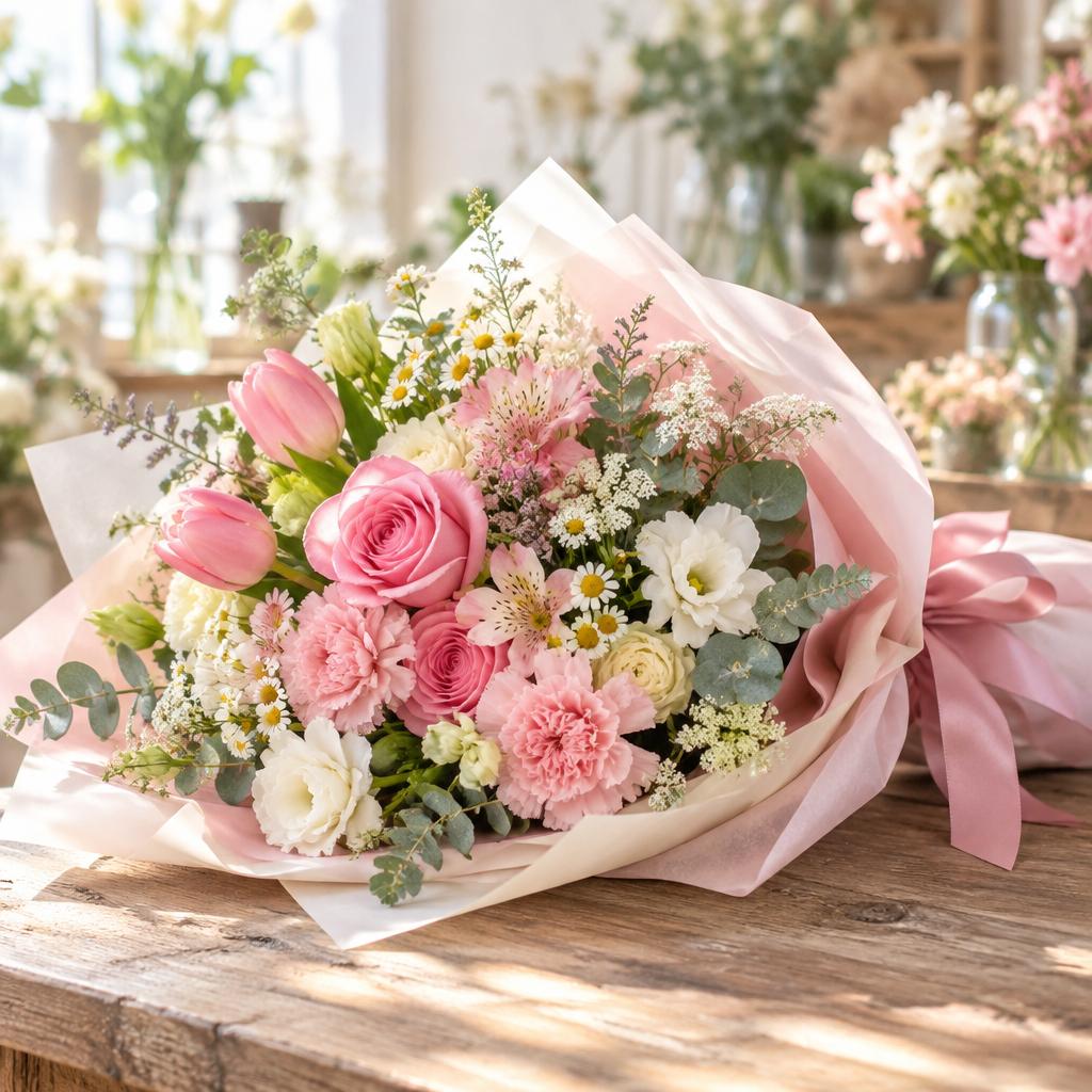 友達の新しい一歩に、花束で「おめでとう」を贈ろう。気持ちに寄り添う一束を、フラワーショップhaluが心を込めてお作りします。